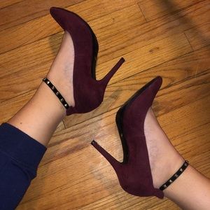 Studded strap stiletto heel